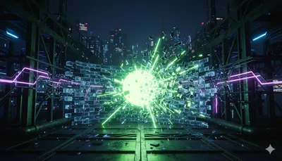 Pelota de neón rebotando contra ladrillos en un juego tipo Arkanoid programado en JavaScript